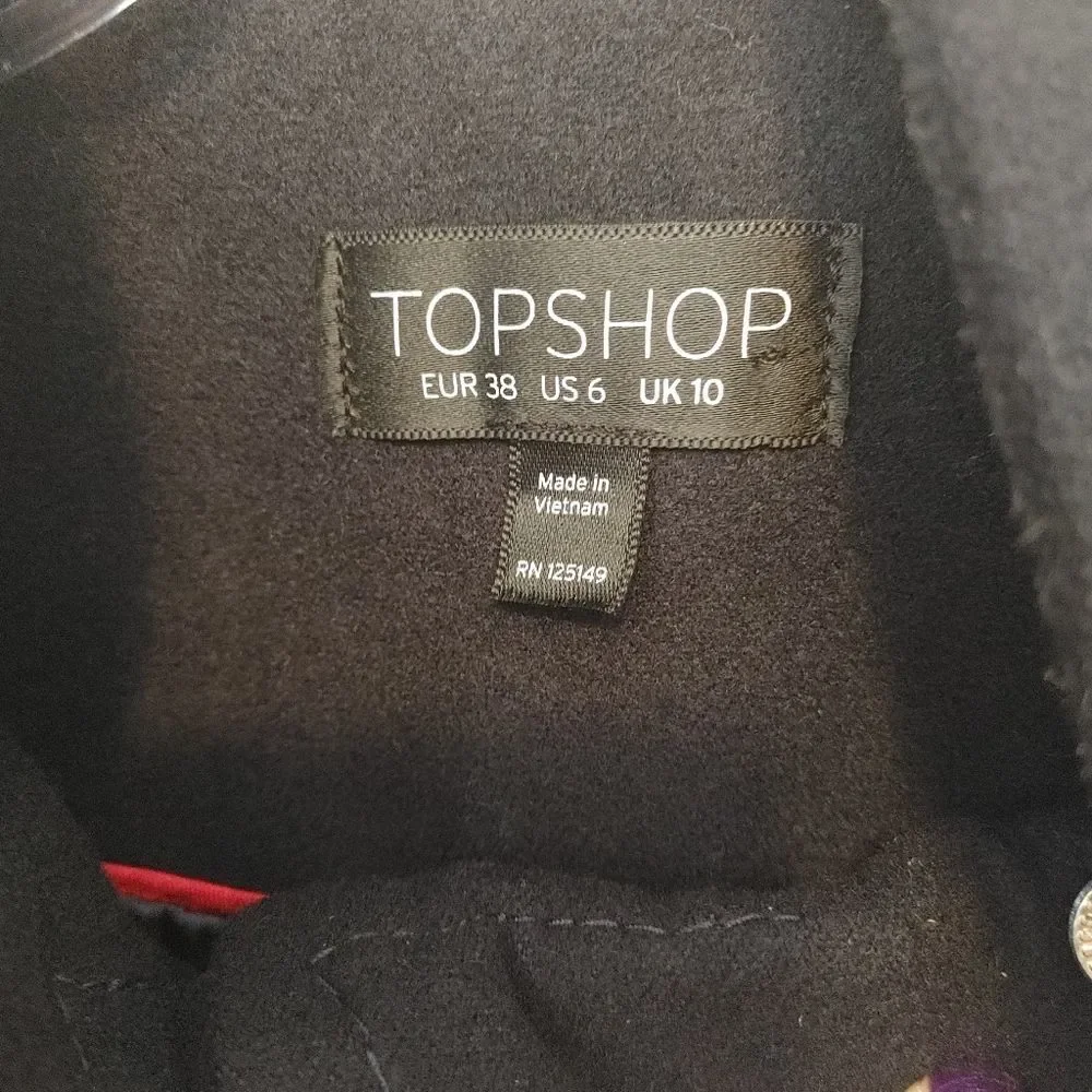 Top Shop Navy Dark blue Coat size 6 - Picture 5 of 6